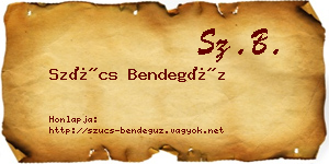 Szűcs Bendegúz névjegykártya